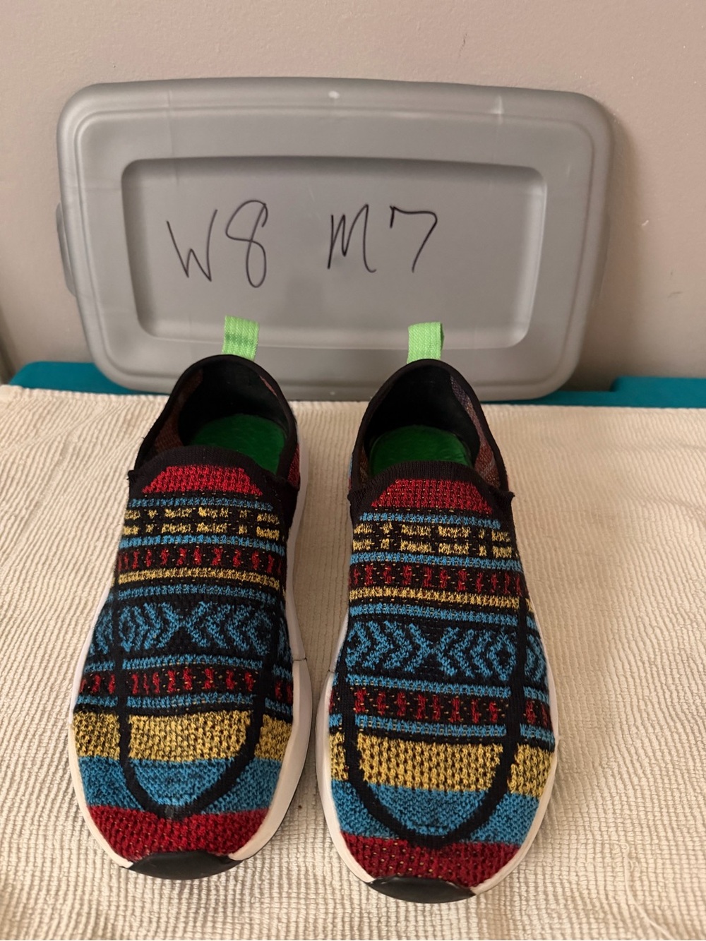 Sanuk Kids Slip-On Knit Sneakers - Blue, Red, Yellow, Black